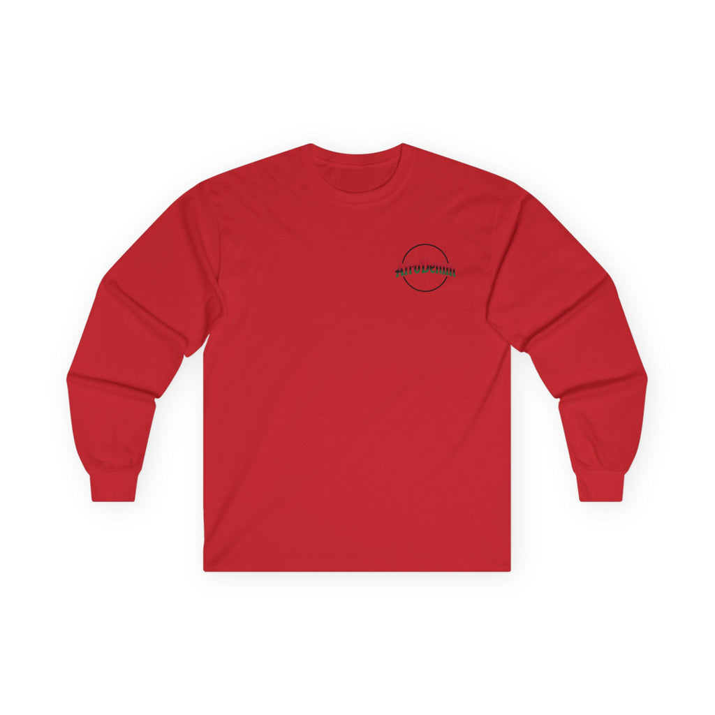 Long Sleeve Tee — Hammurabi's Code AfroDenim Graphic