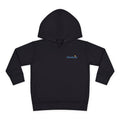 Toddler Hoodie — Retro Dinosaur Badge Pullover ("afrorodim" Chest Logo)