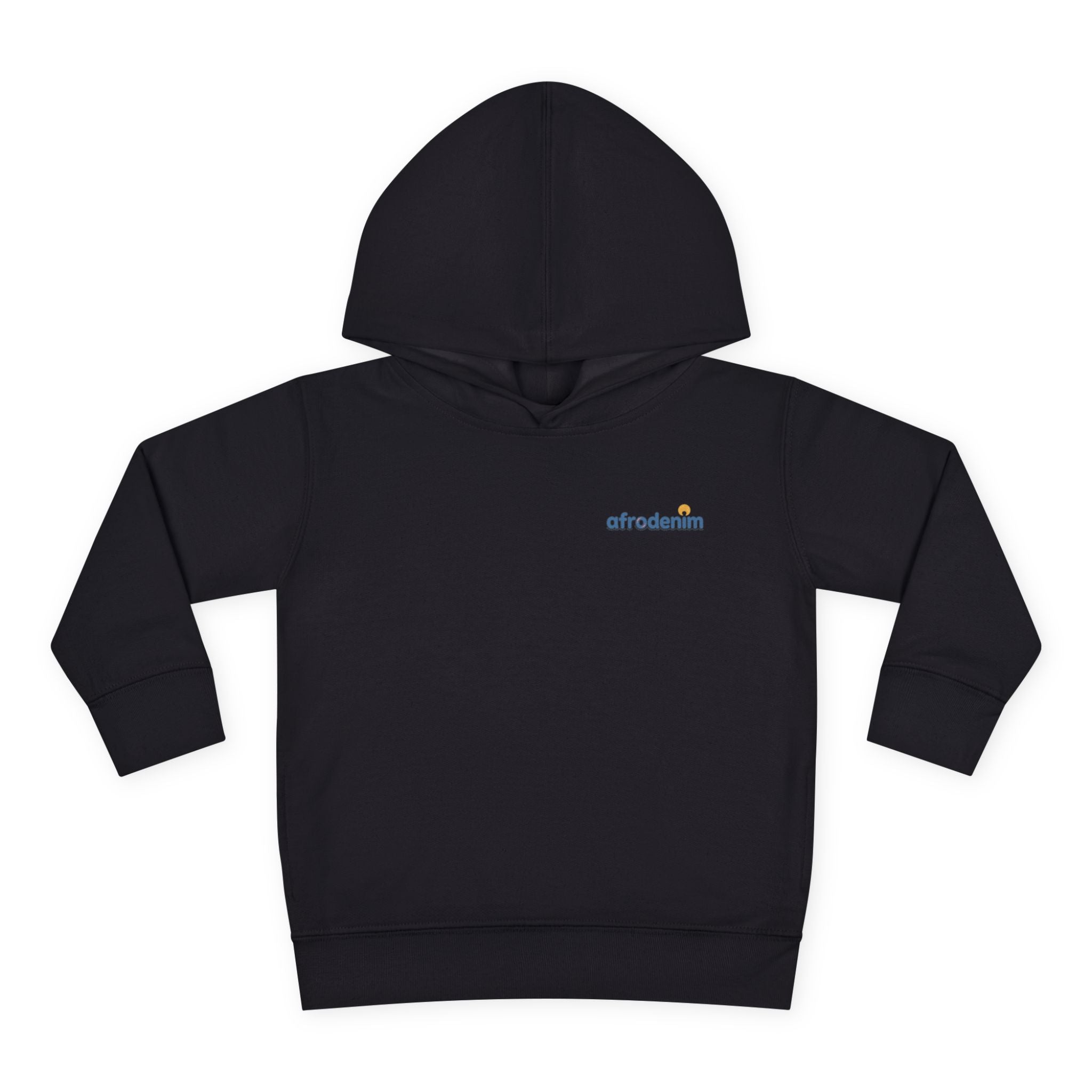Toddler Hoodie — Retro Dinosaur Badge Pullover ("afrorodim" Chest Logo)