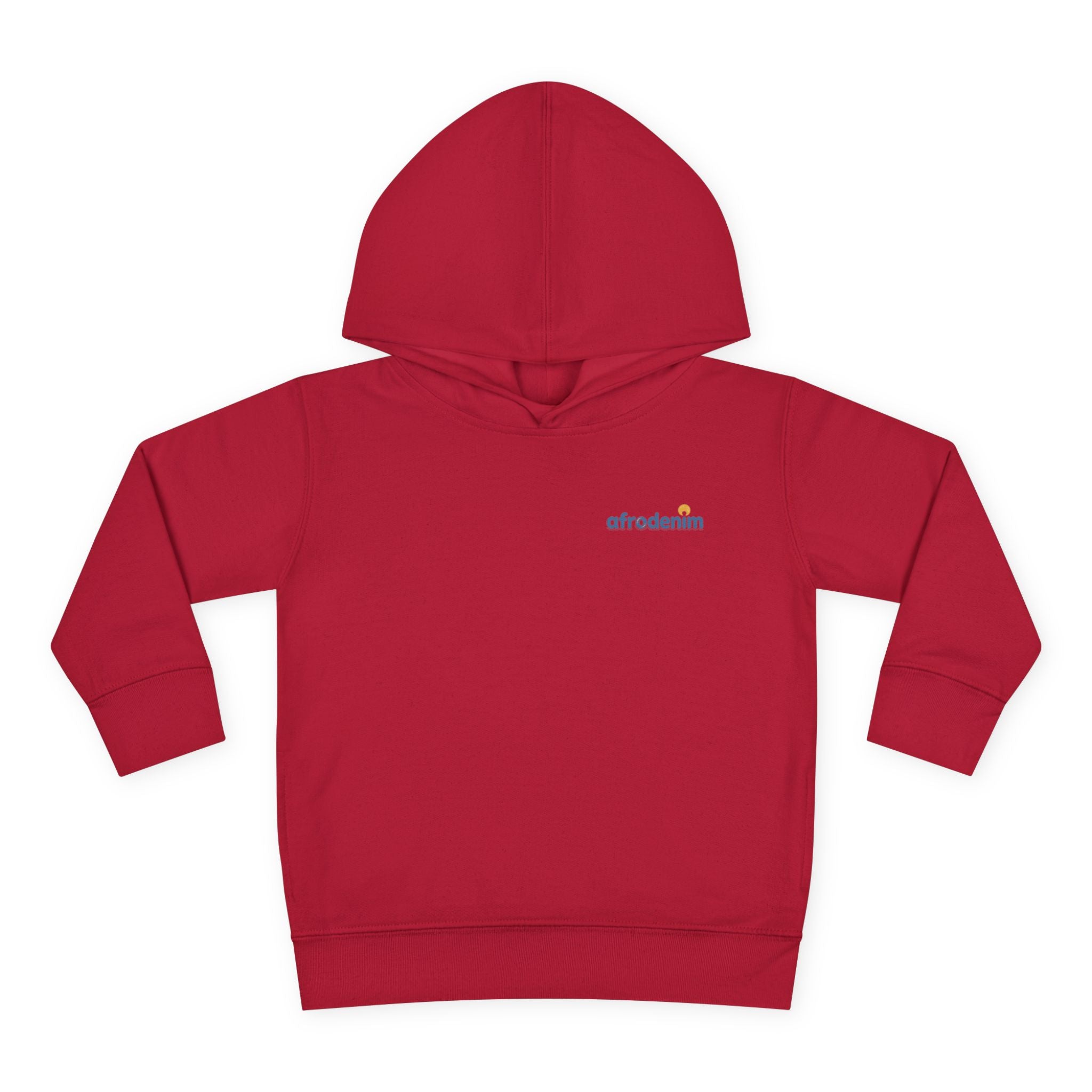 Toddler Hoodie — Retro Dinosaur Badge Pullover ("afrorodim" Chest Logo)