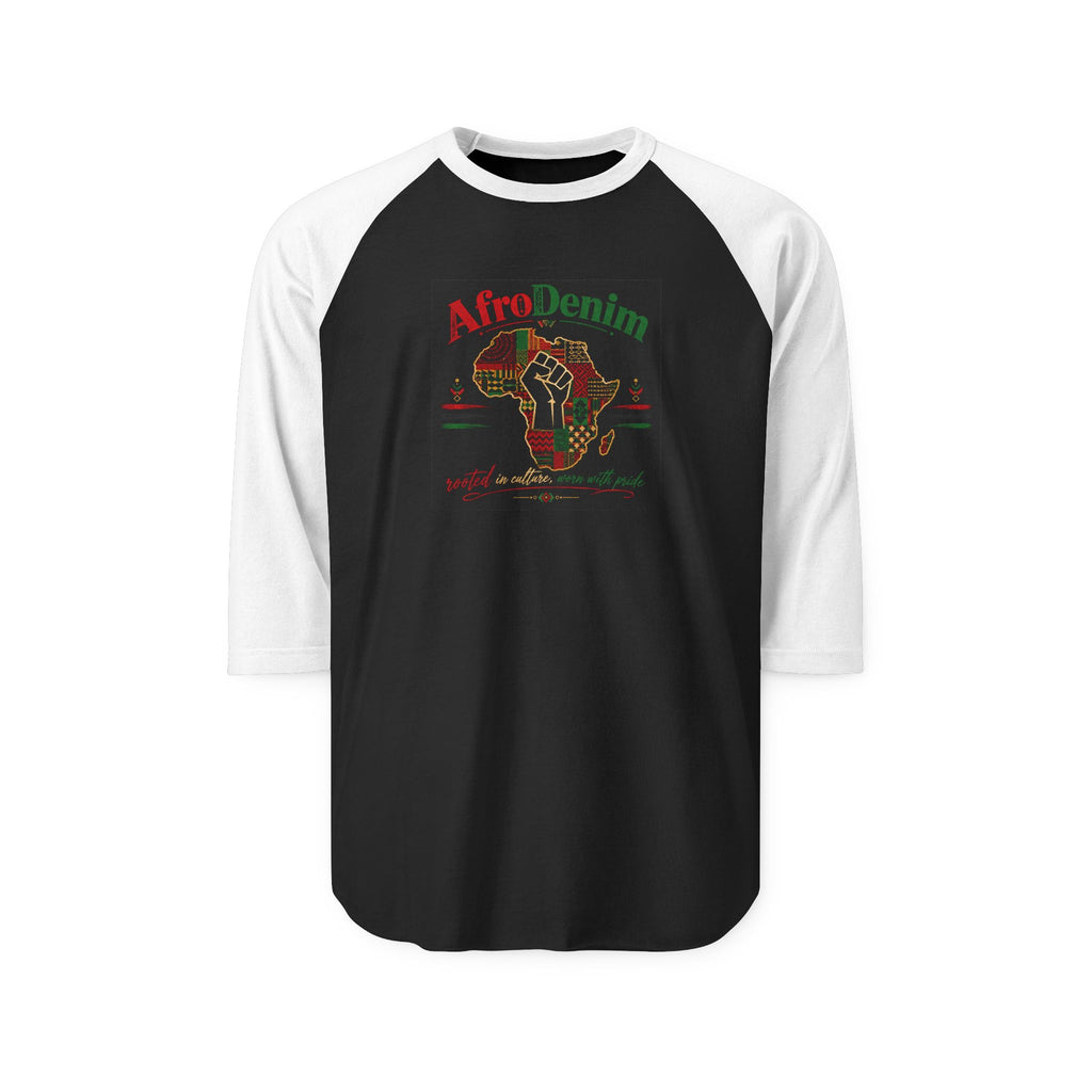 Unisex AfroDenim Three-Quarter Sleeve Raglan Shirt