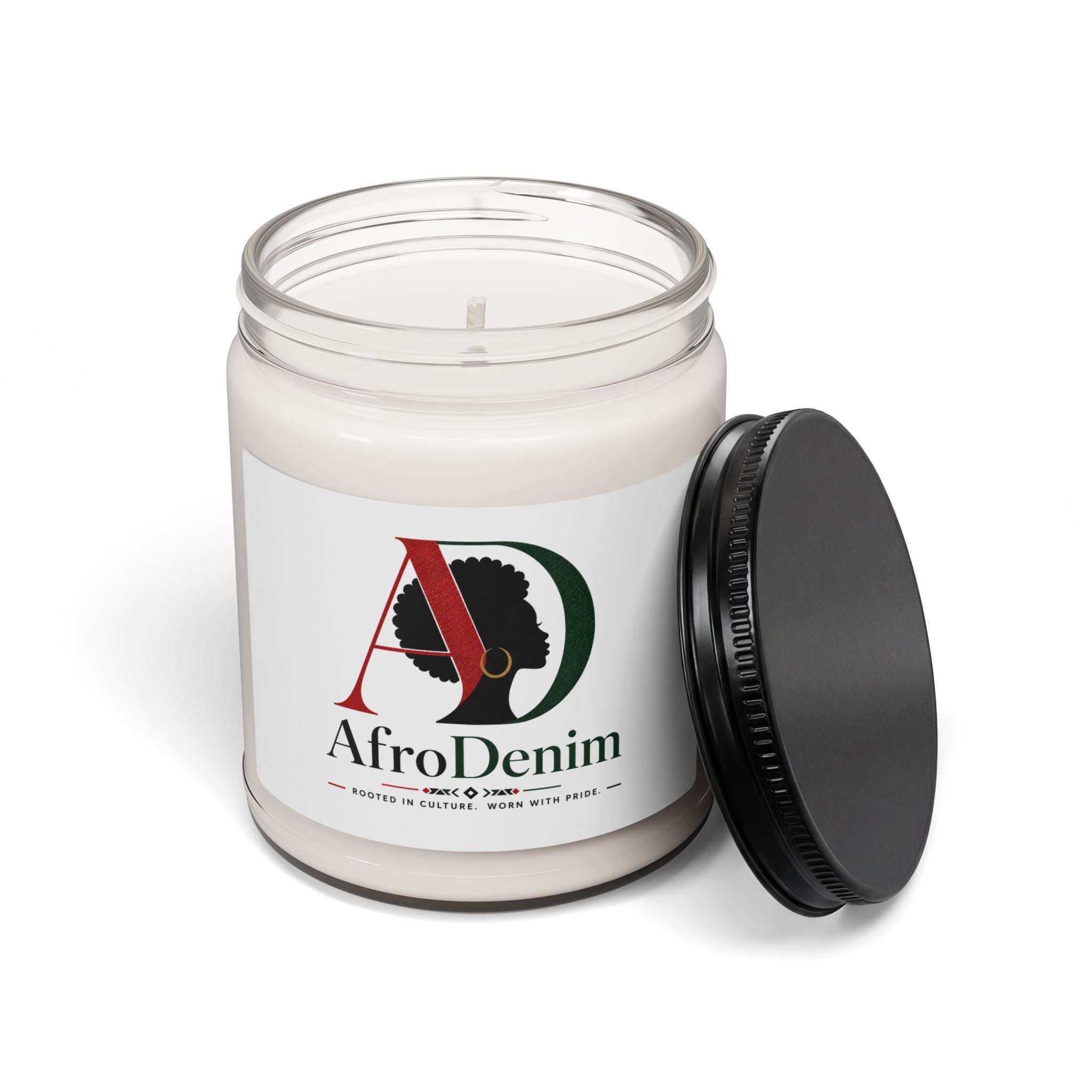 AfroDenim Scented Soy Candle 9oz — Warm Vanilla & Amber Jar Candle for Home, Gifts & Relaxation