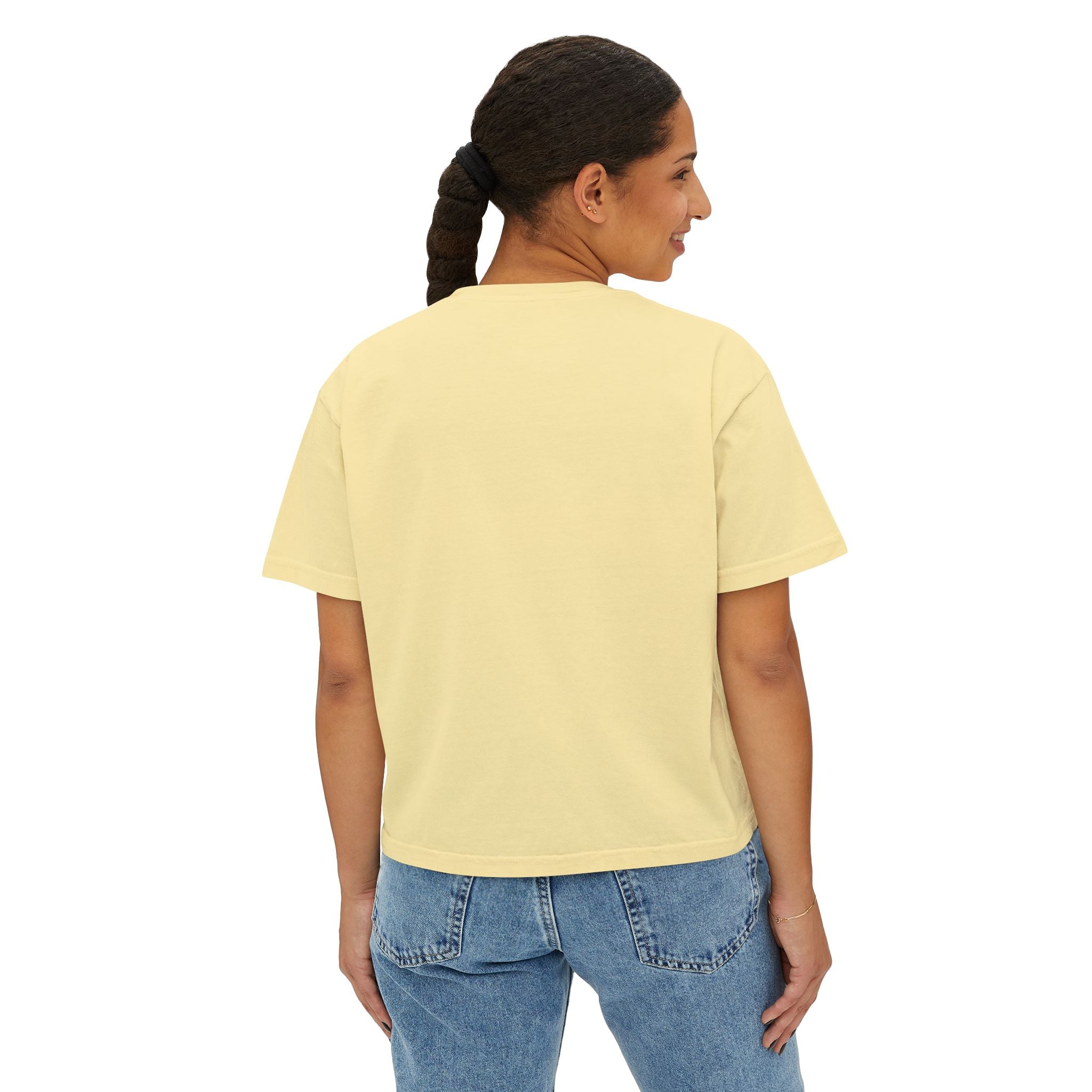 AfroDenim Graphic Tee — Women's Boxy Crop T‑Shirt