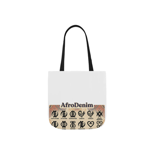 AfroDenim Adinkra Canvas Tote — Cultural Symbol Market Bag