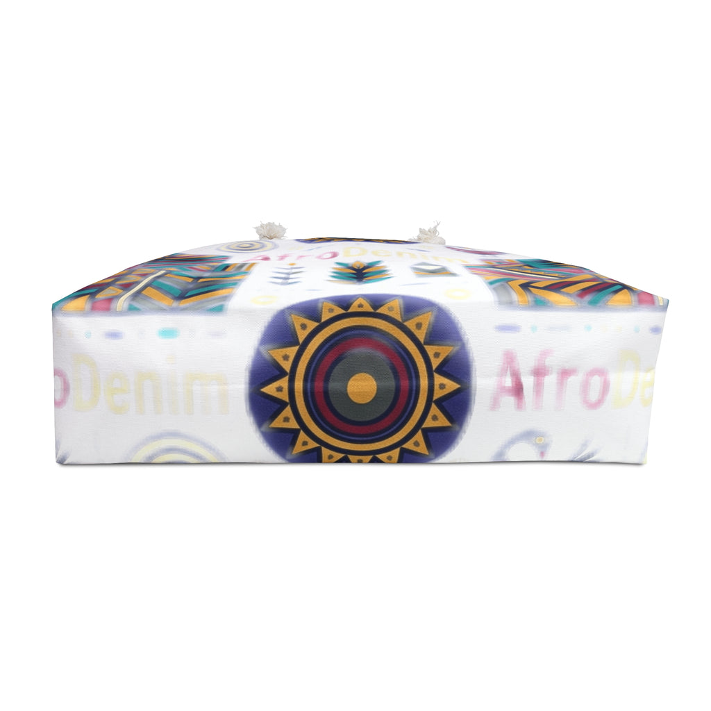 AfroDenim Geometric Weekender Bag – Colorful African-Inspired Travel Tote