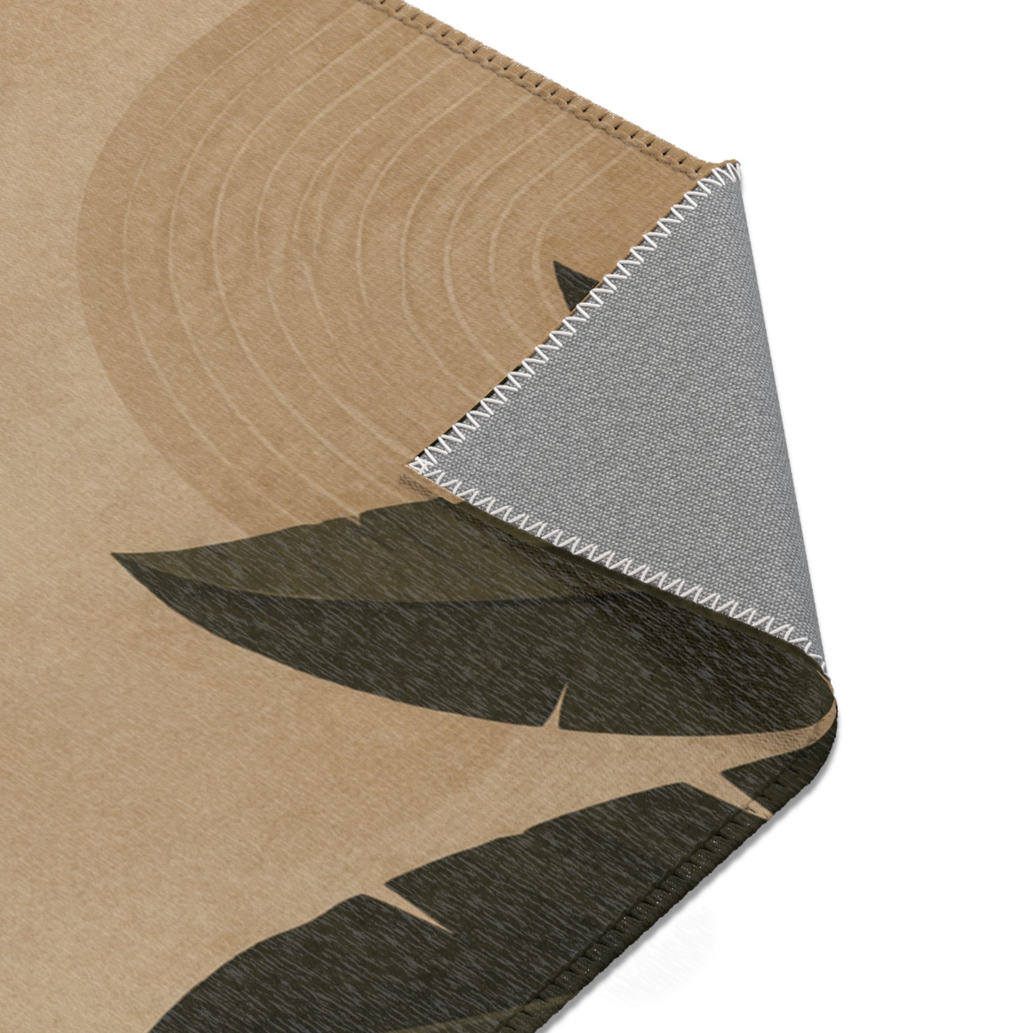 African Silhouette Area Rug — Neutral Boho Decorative Accent Mat