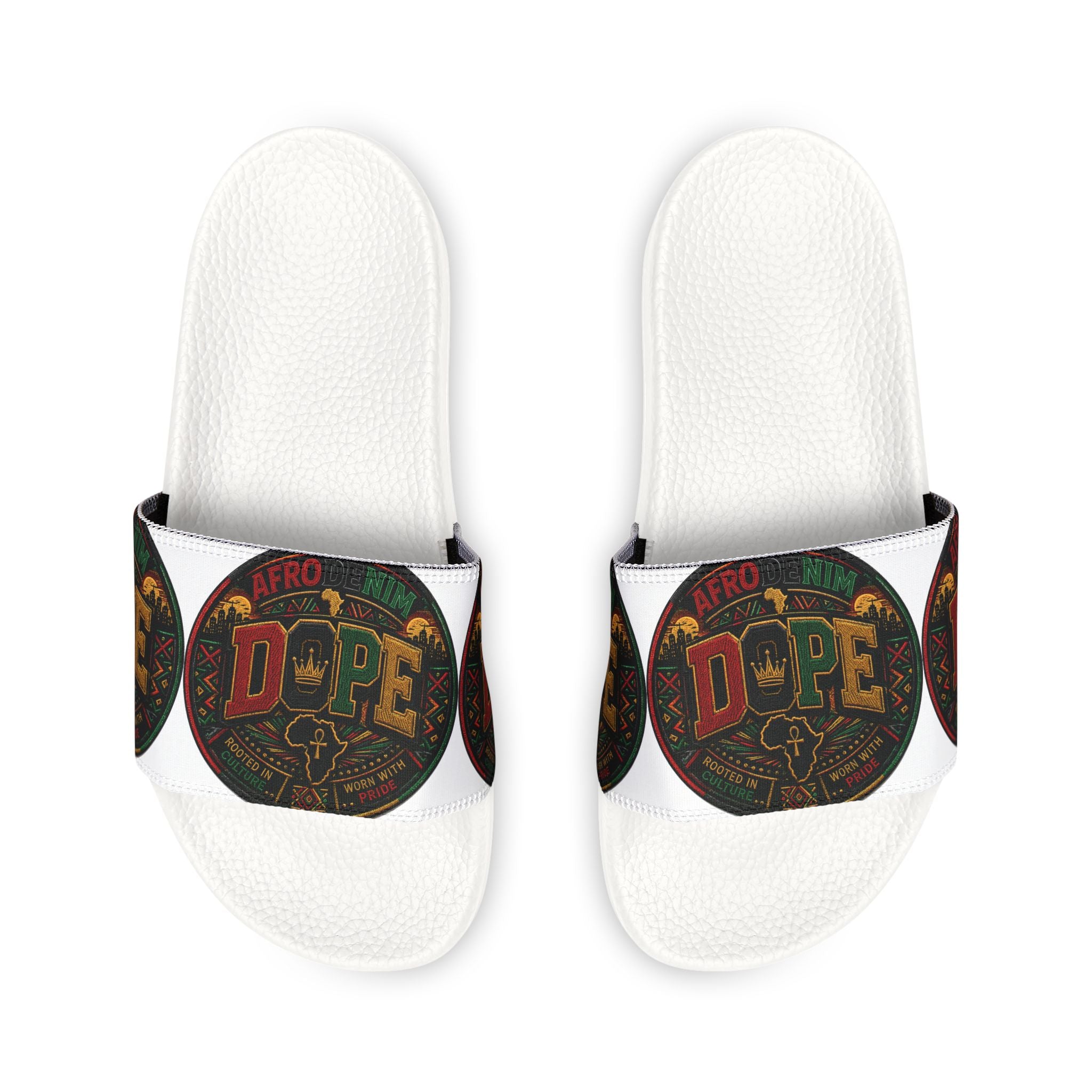 Youth Removable-Strap Sandals — Retro "Dope" Graphic Slide Sandals for Kids