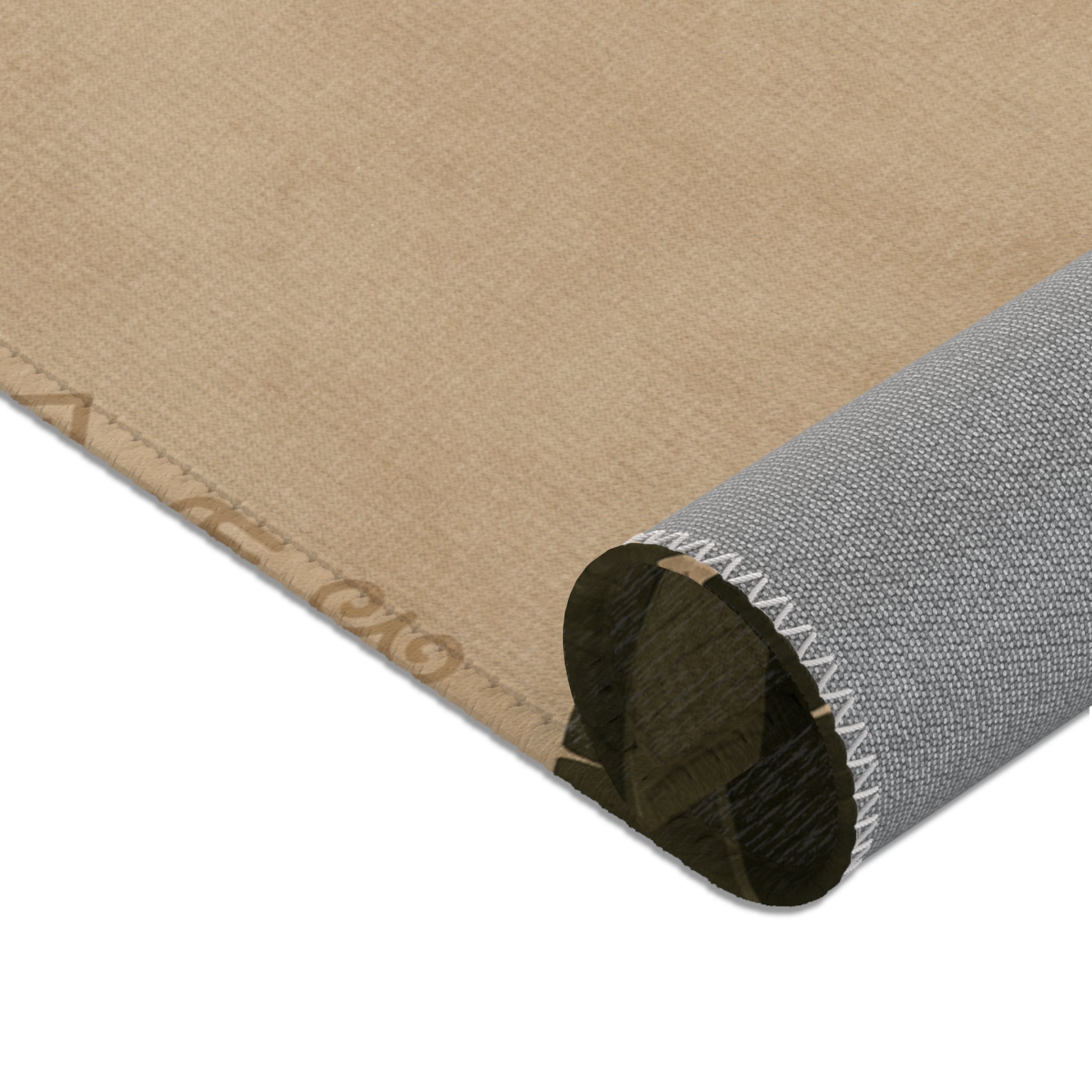 African Silhouette Area Rug — Neutral Boho Decorative Accent Mat