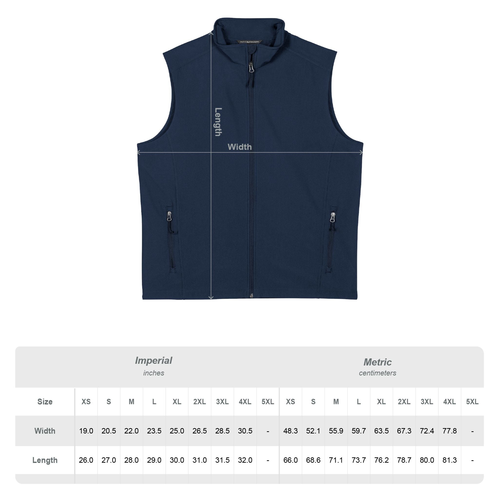 Men's Grey Soft Shell Vest — Sequin Chest Patches