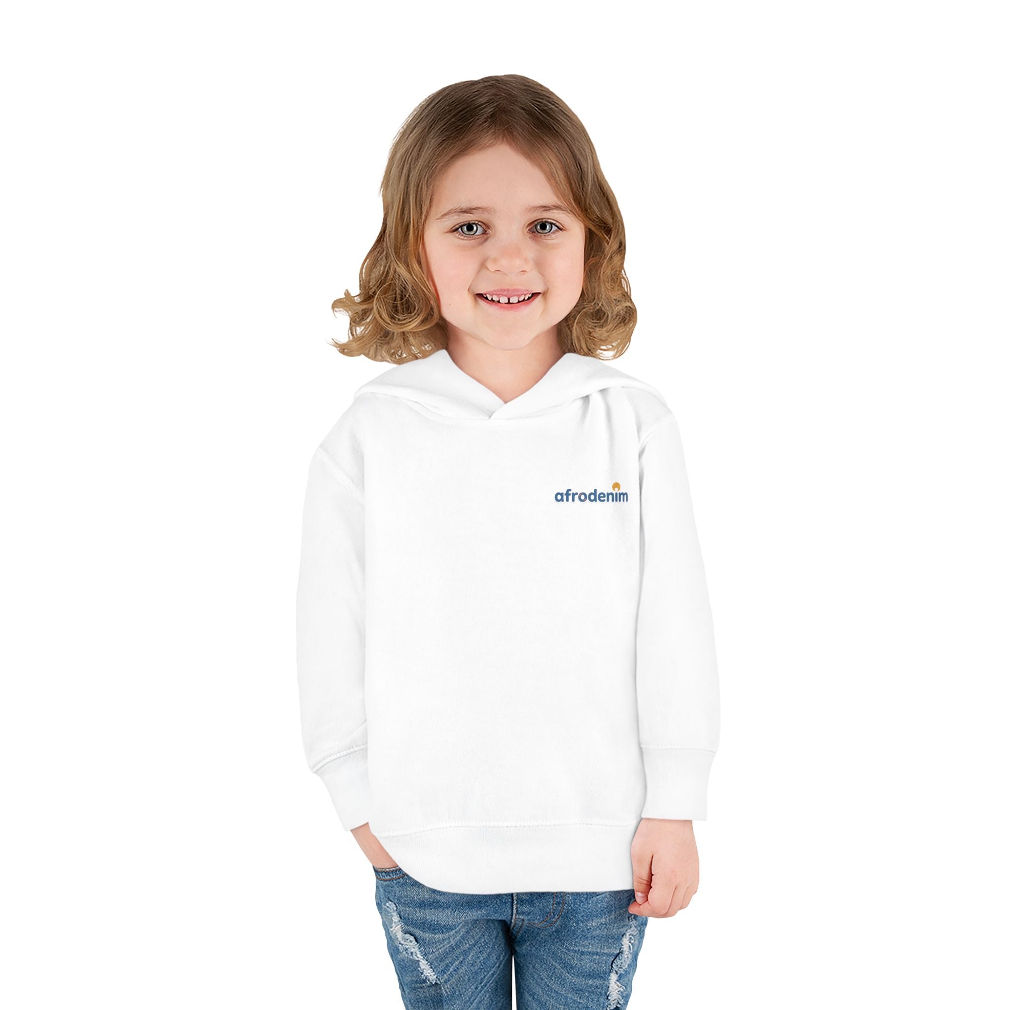 Toddler Hoodie — Retro Dinosaur Badge Pullover ("afrorodim" Chest Logo)