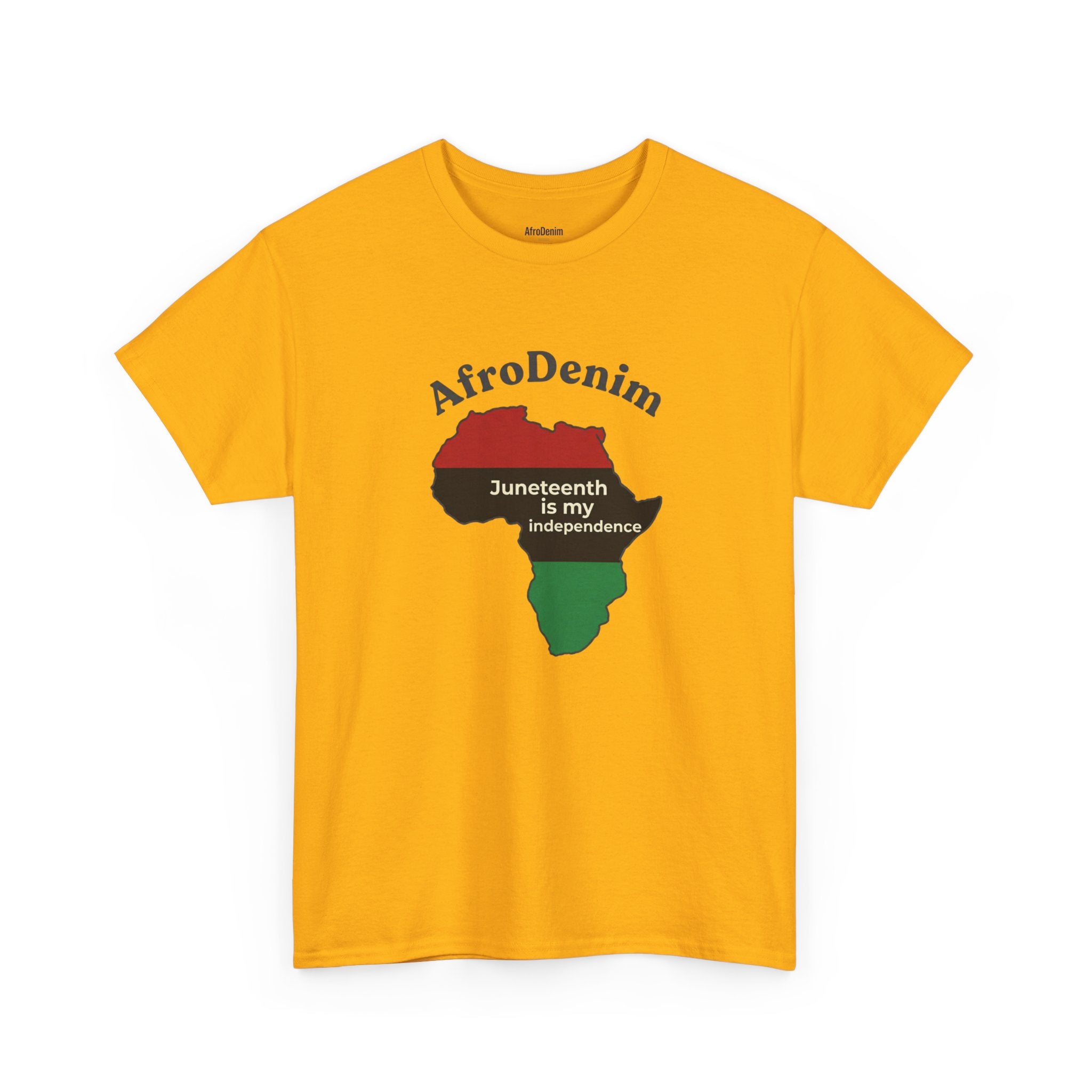 Juneteenth/ Africa Map AfroDenim T-Shirt – Pan-African Colors Tee