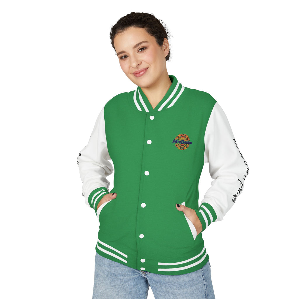 Letterman Jacket — 'AfroDenim' No Evil Cultural Pride Varsity Jacket