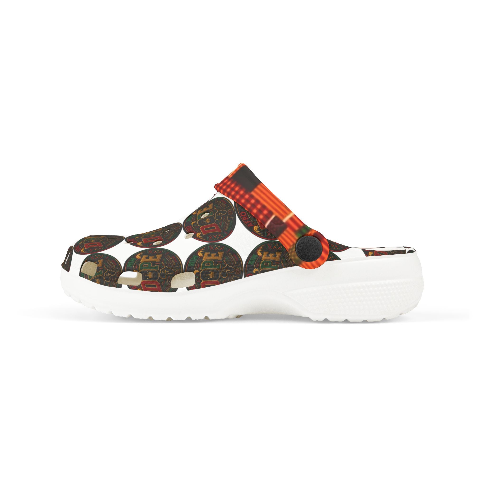 AfroDenim Kids’ Patterned EVA Foam Clogs — 'DOPE' afro centric Circle Graphic Slip-Ons