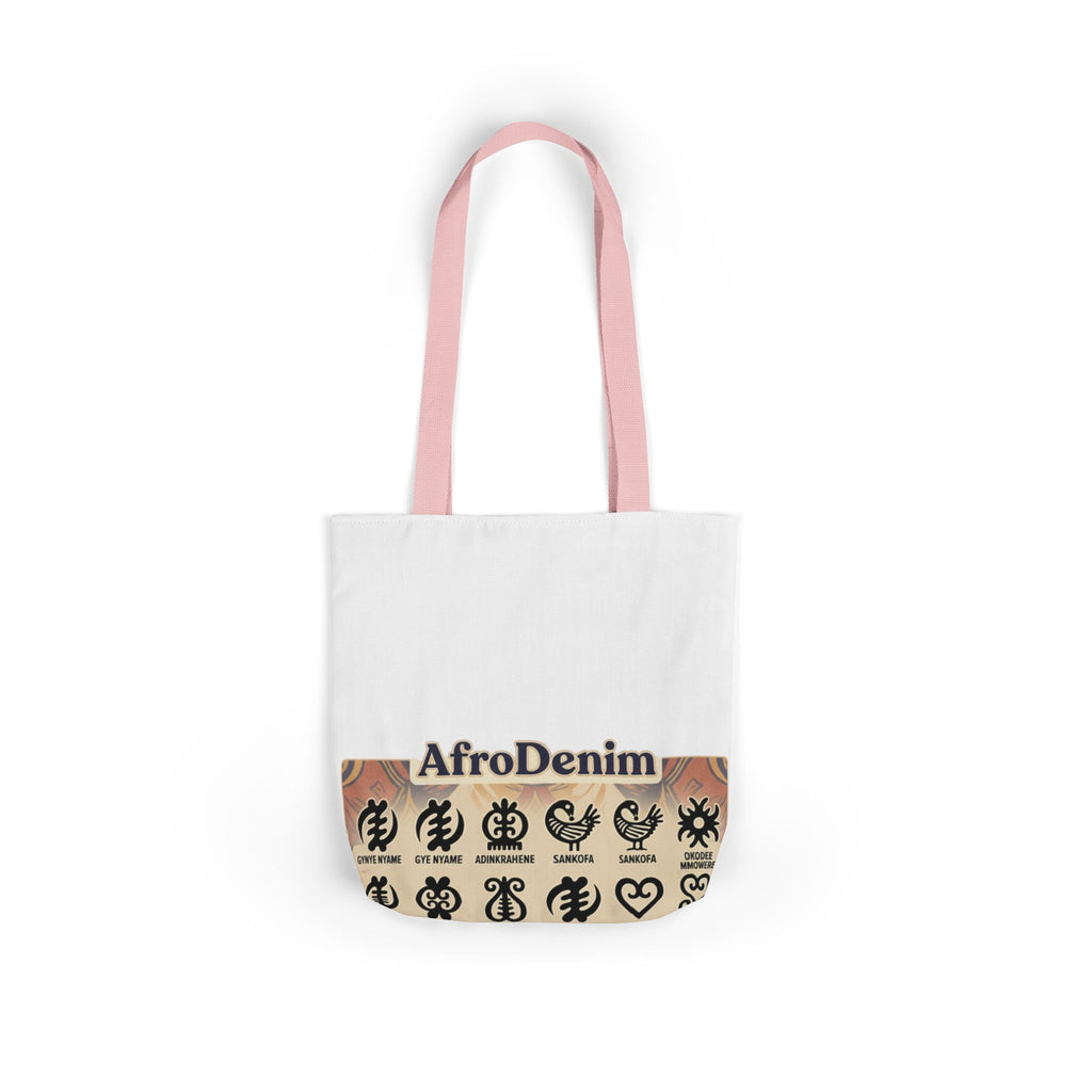 AfroDenim Adinkra Canvas Tote — Cultural Symbol Market Bag