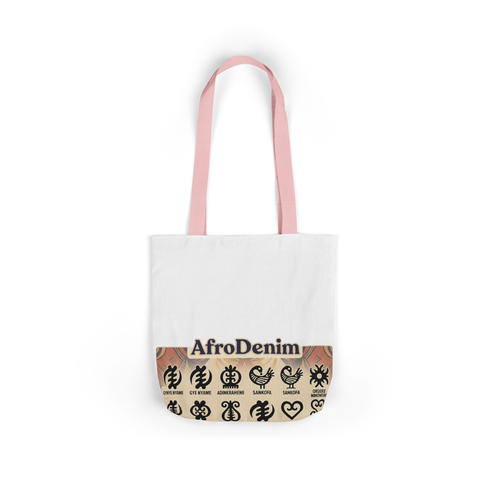 AfroDenim Adinkra Canvas Tote — Cultural Symbol Market Bag