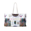 AfroDenim Geometric Weekender Bag – Colorful African-Inspired Travel Tote
