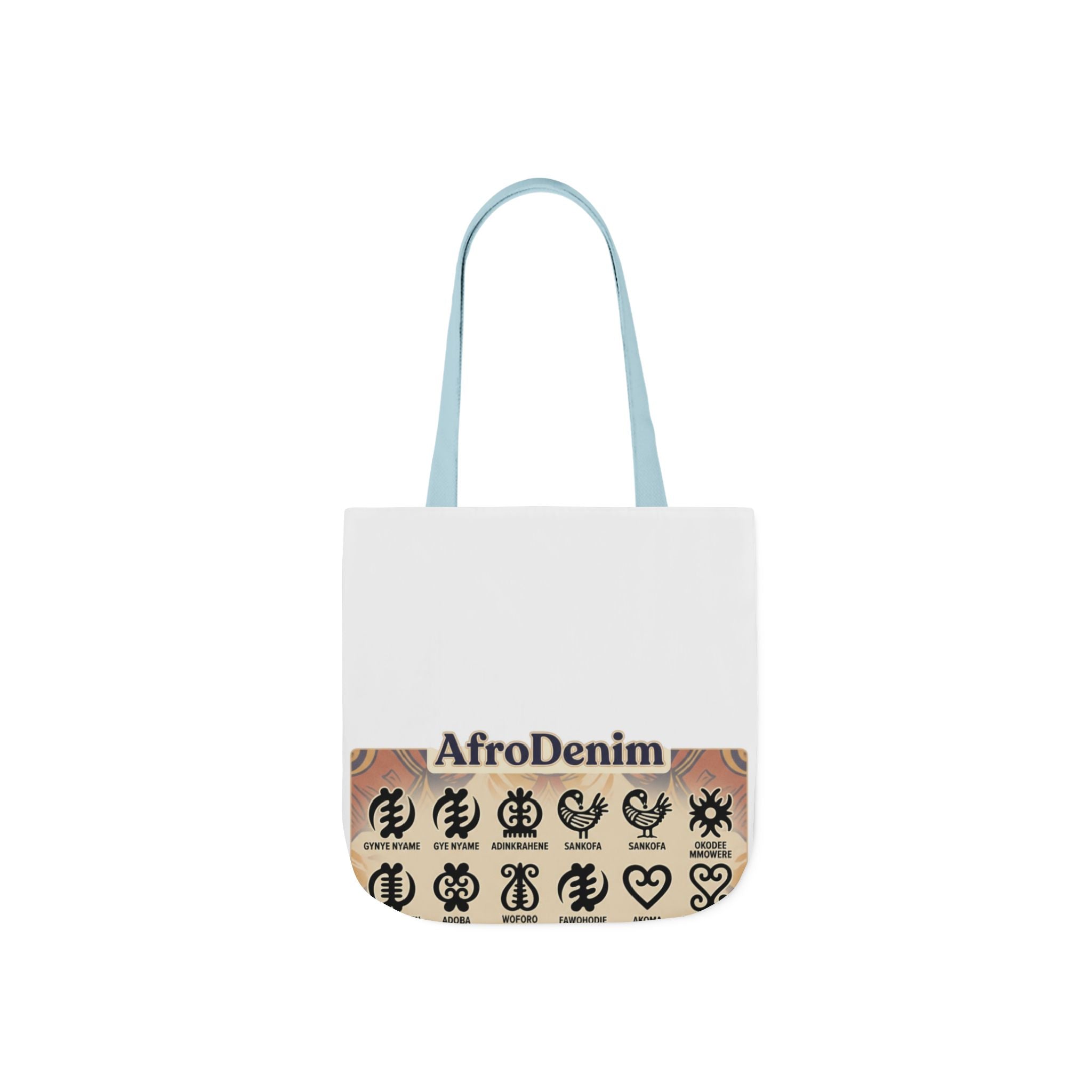 AfroDenim Adinkra Canvas Tote — Cultural Symbol Market Bag