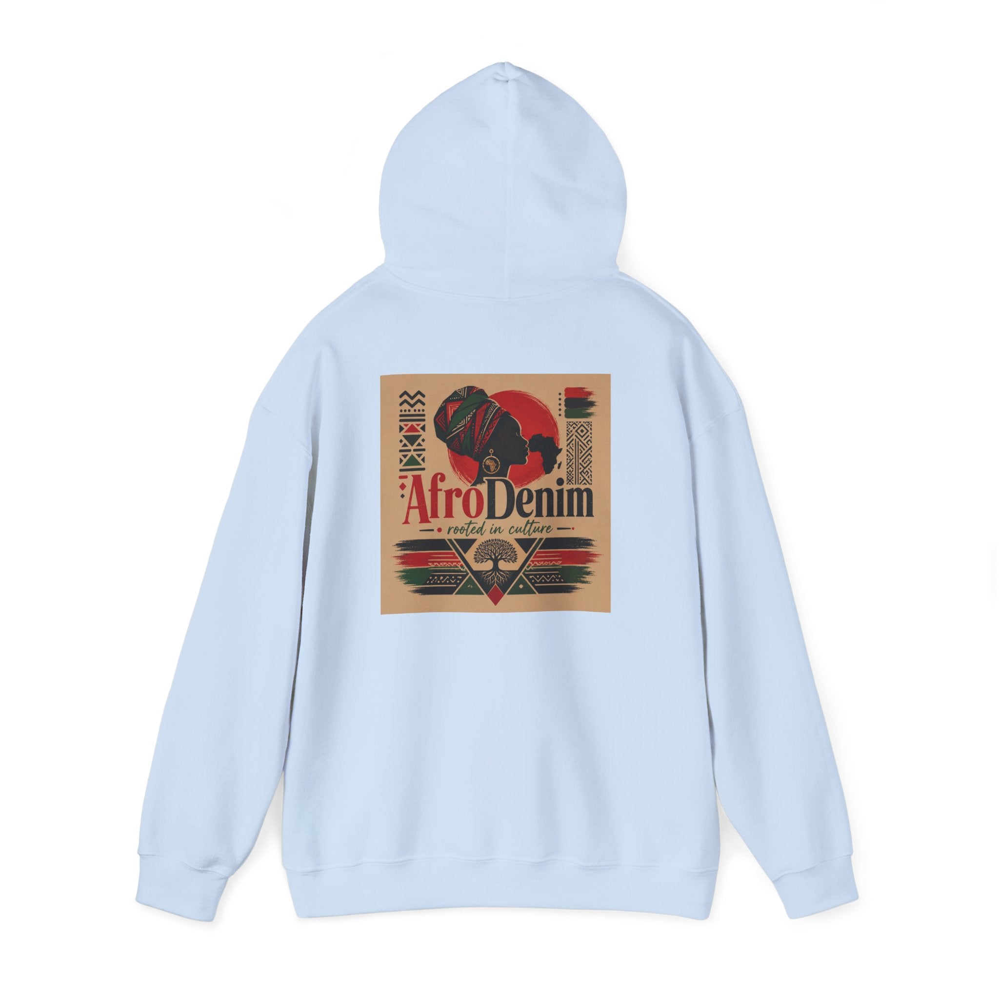AfroDenim Graphic Hoodie — Afrocentric Vintage Print Pullover
