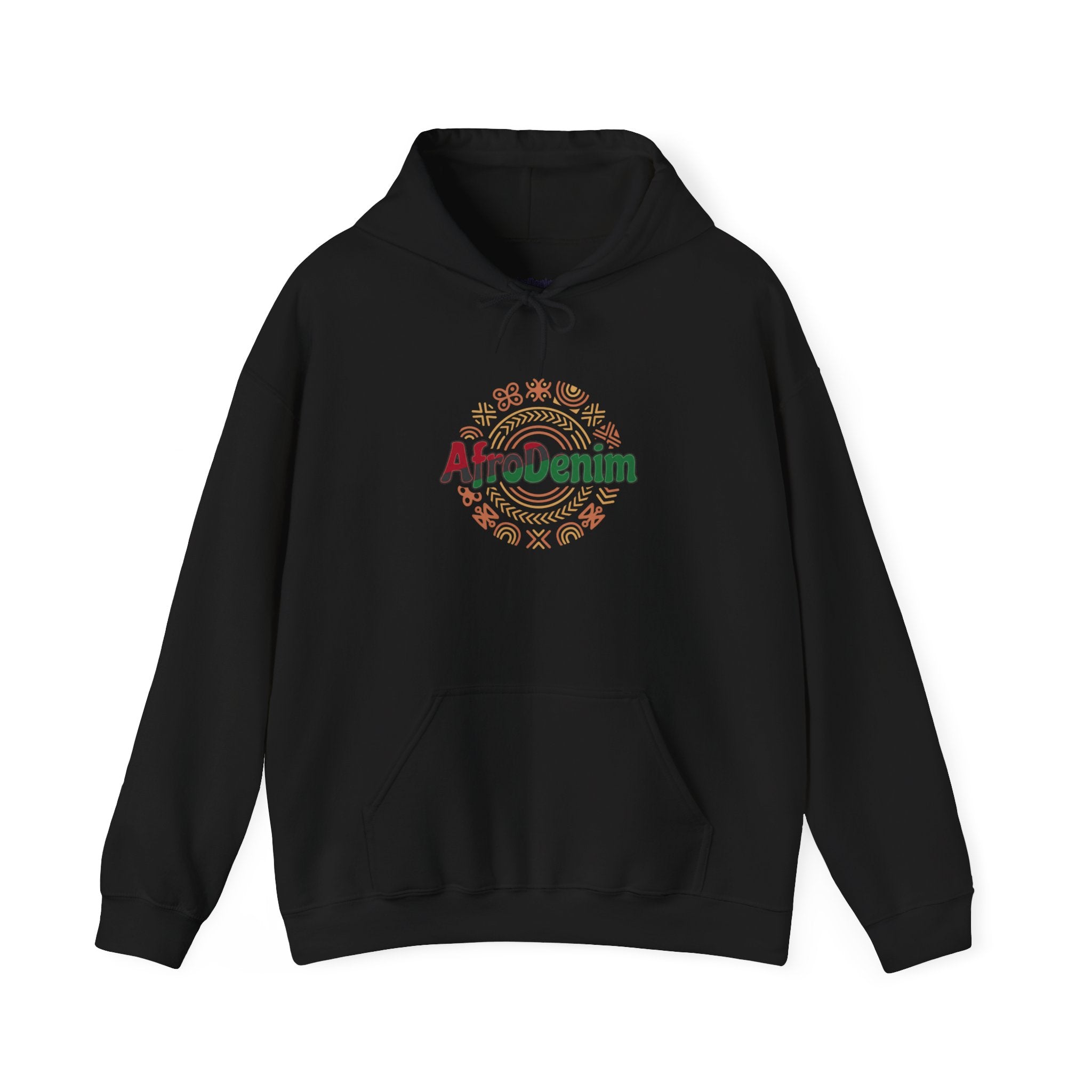 AfroDenim Graphic Hoodie — Afrocentric Vintage Print Pullover