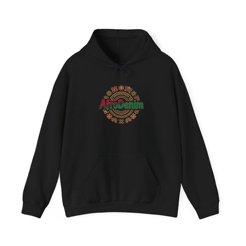 AfroDenim Graphic Hoodie — Afrocentric Vintage Print Pullover