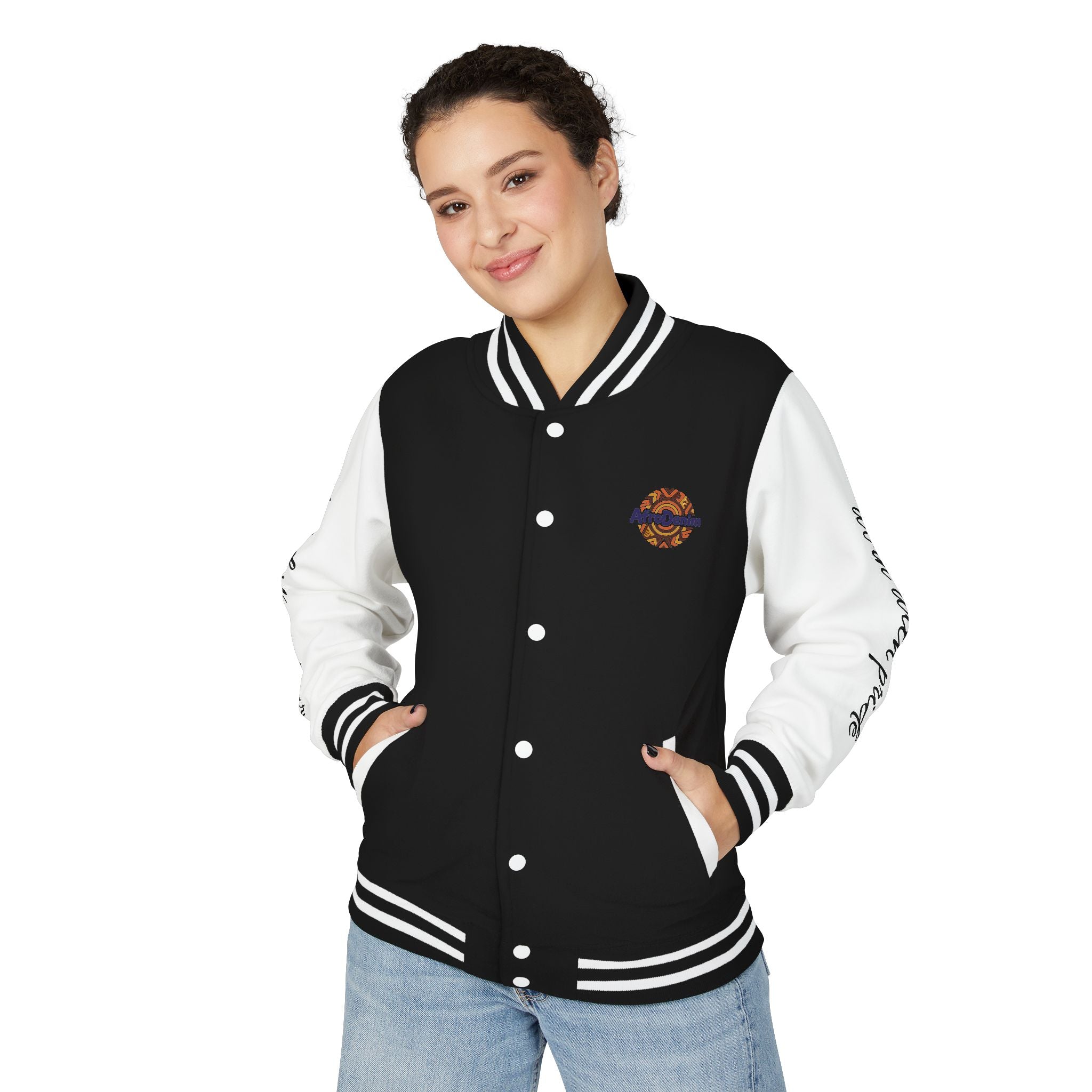 Letterman Jacket — 'AfroDenim' No Evil Cultural Pride Varsity Jacket