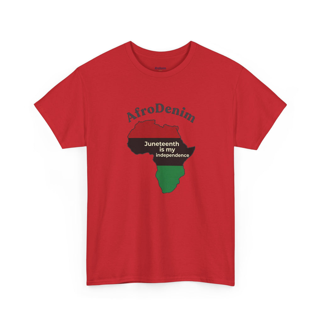 Juneteenth/ Africa Map AfroDenim T-Shirt – Pan-African Colors Tee
