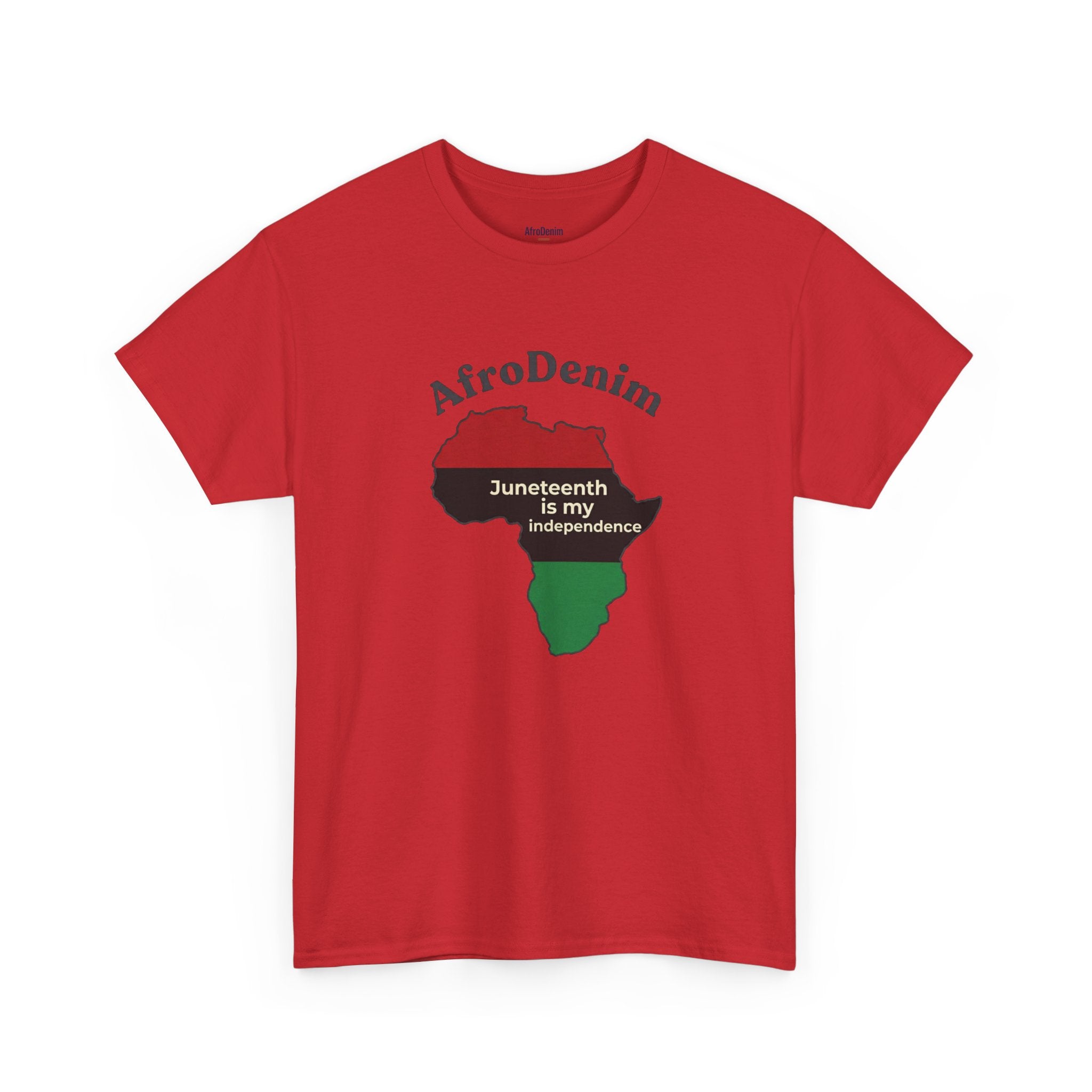 Juneteenth/ Africa Map AfroDenim T-Shirt – Pan-African Colors Tee