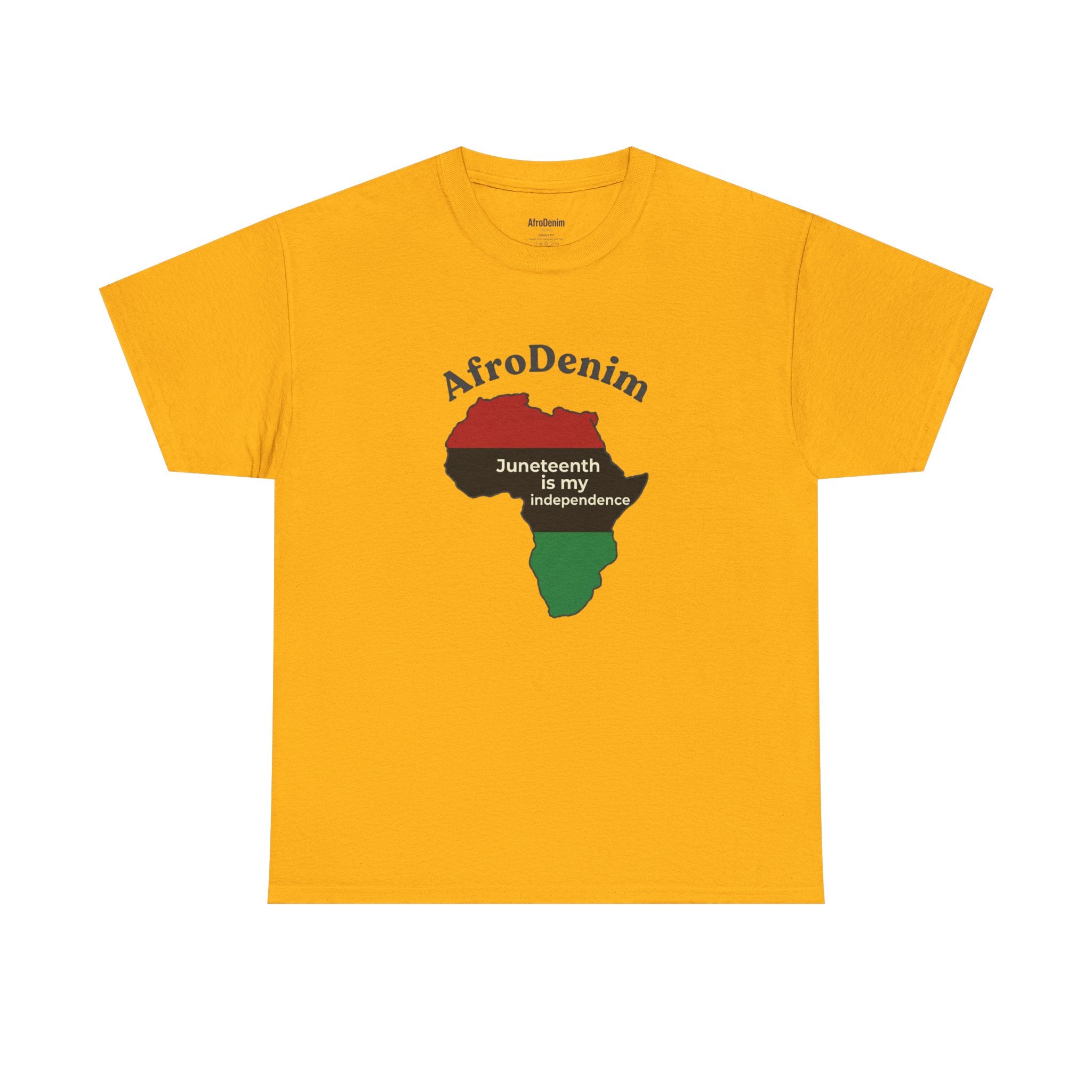 Juneteenth/ Africa Map AfroDenim T-Shirt – Pan-African Colors Tee