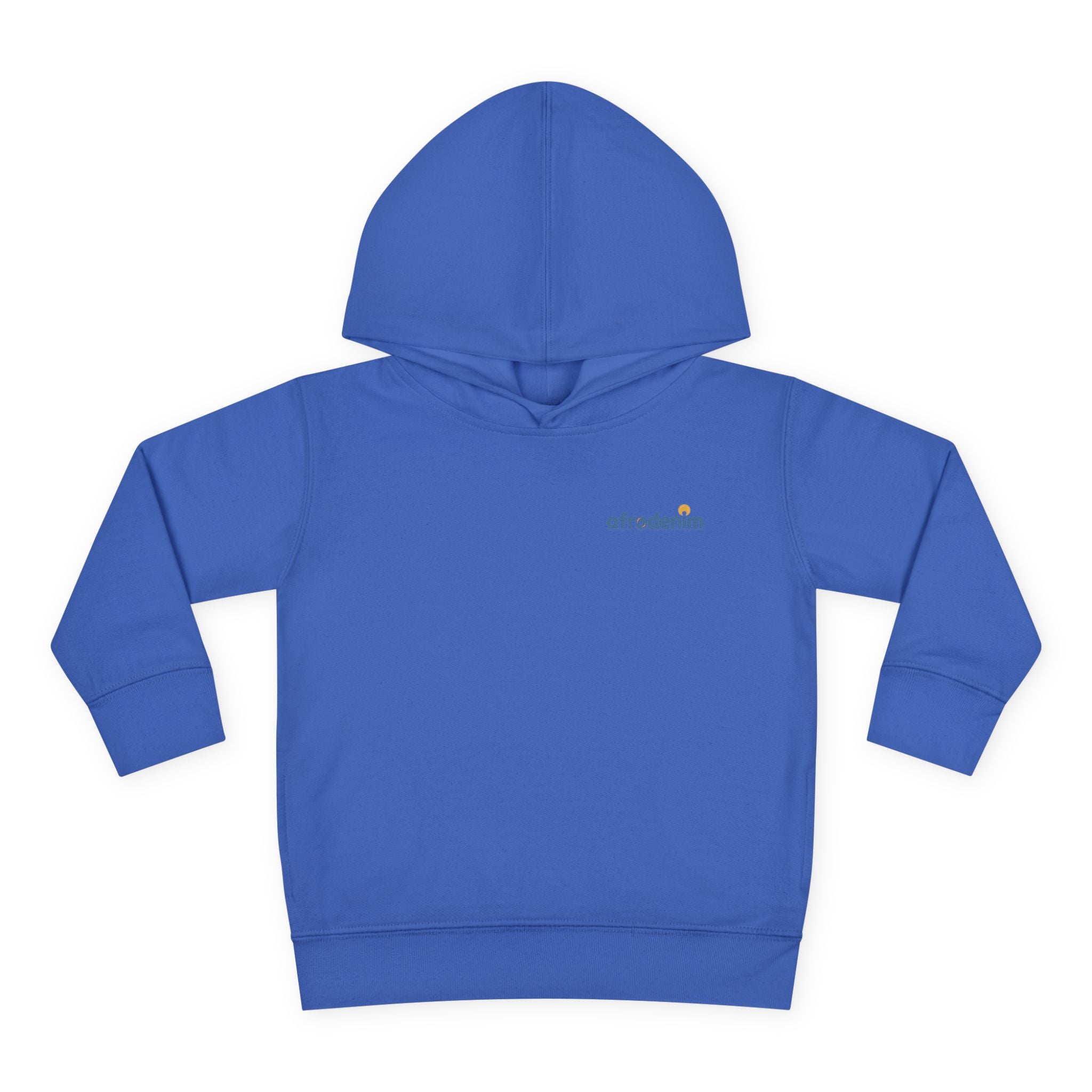 Toddler Hoodie — Retro Dinosaur Badge Pullover ("afrorodim" Chest Logo)