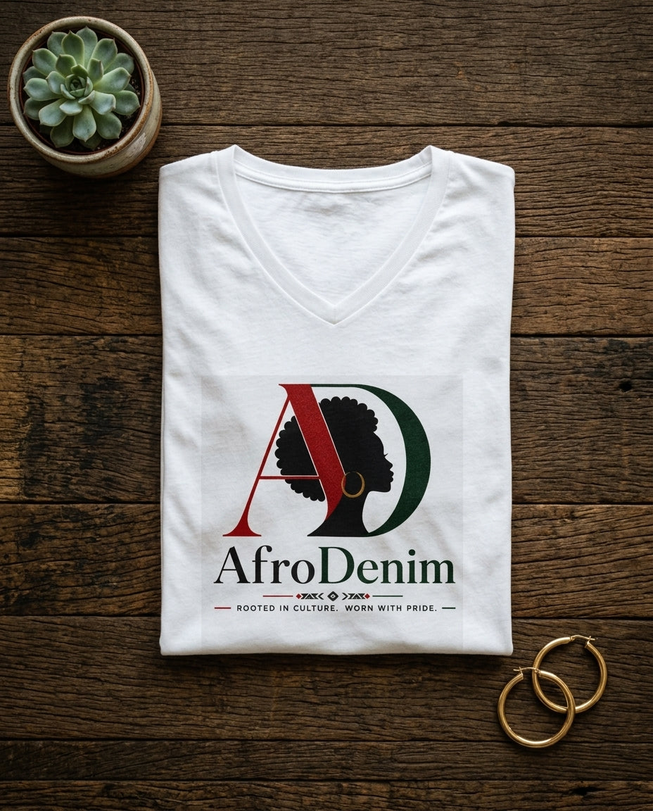 Women's V-neck T-shirt — Cultural Flat Lay | Generated by Modelize